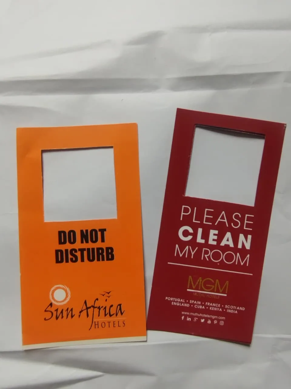 Custom Branded "Do Not Disturb" Hotel Room Door Cards